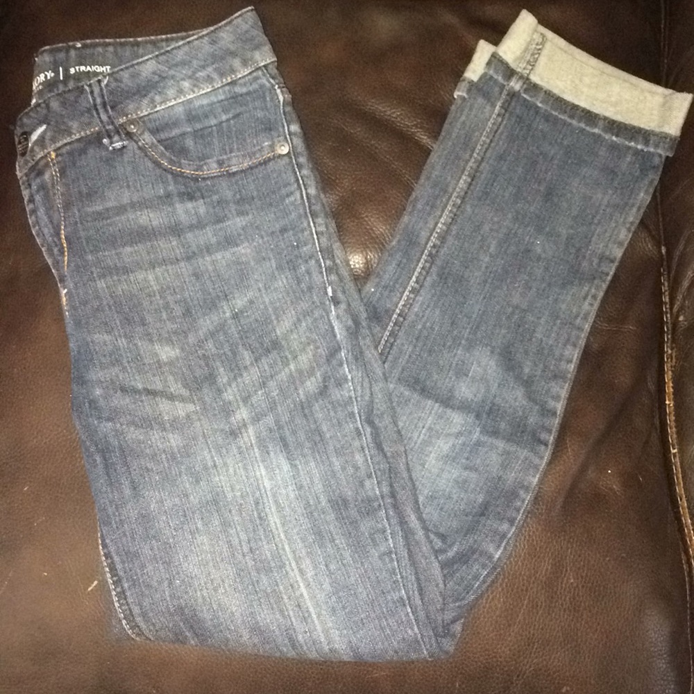 Dark Blue Straight Cut Jeans